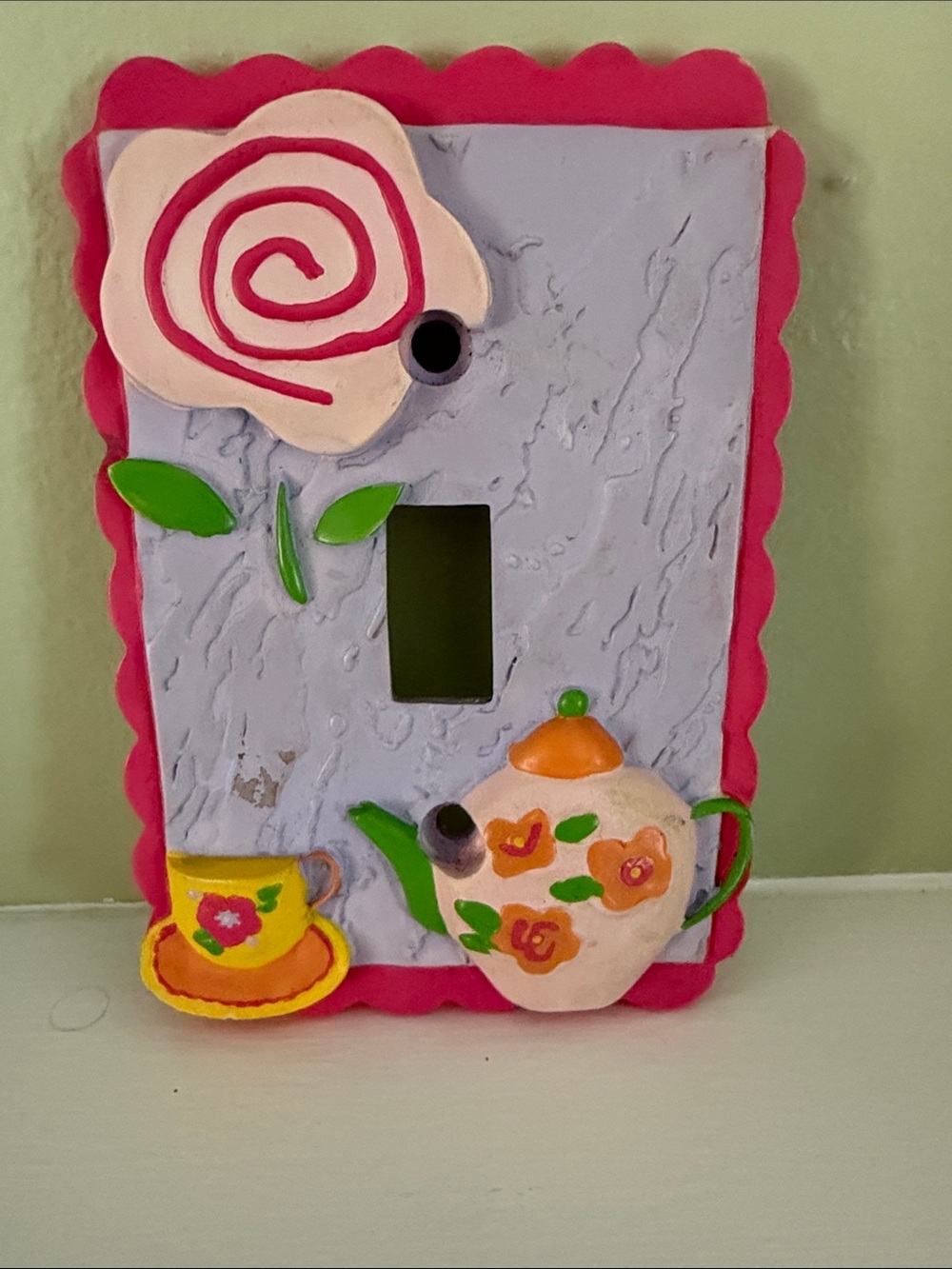 Y2K 3D resin dimensional textured wall plate light switch cover Cottagecore